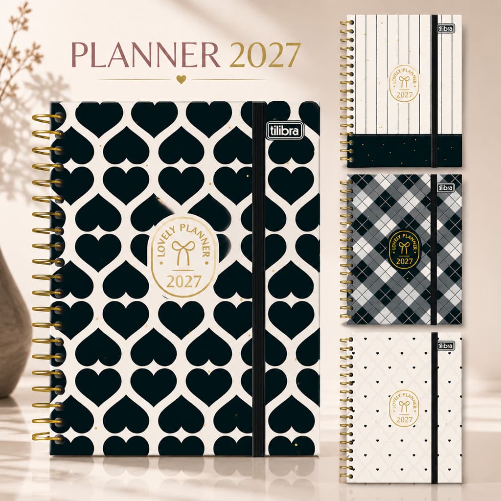 Agenda Planner Tilibra 2027  Espiral 17 x 24 cm  M7 - West Village – Edição Premium