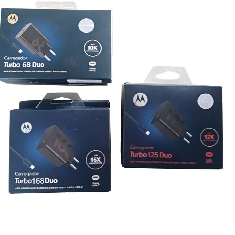 Motorola Carregador Turbo 168 Duo USB-Ponctilho para Cargas Rápidas USB-C e USB-A