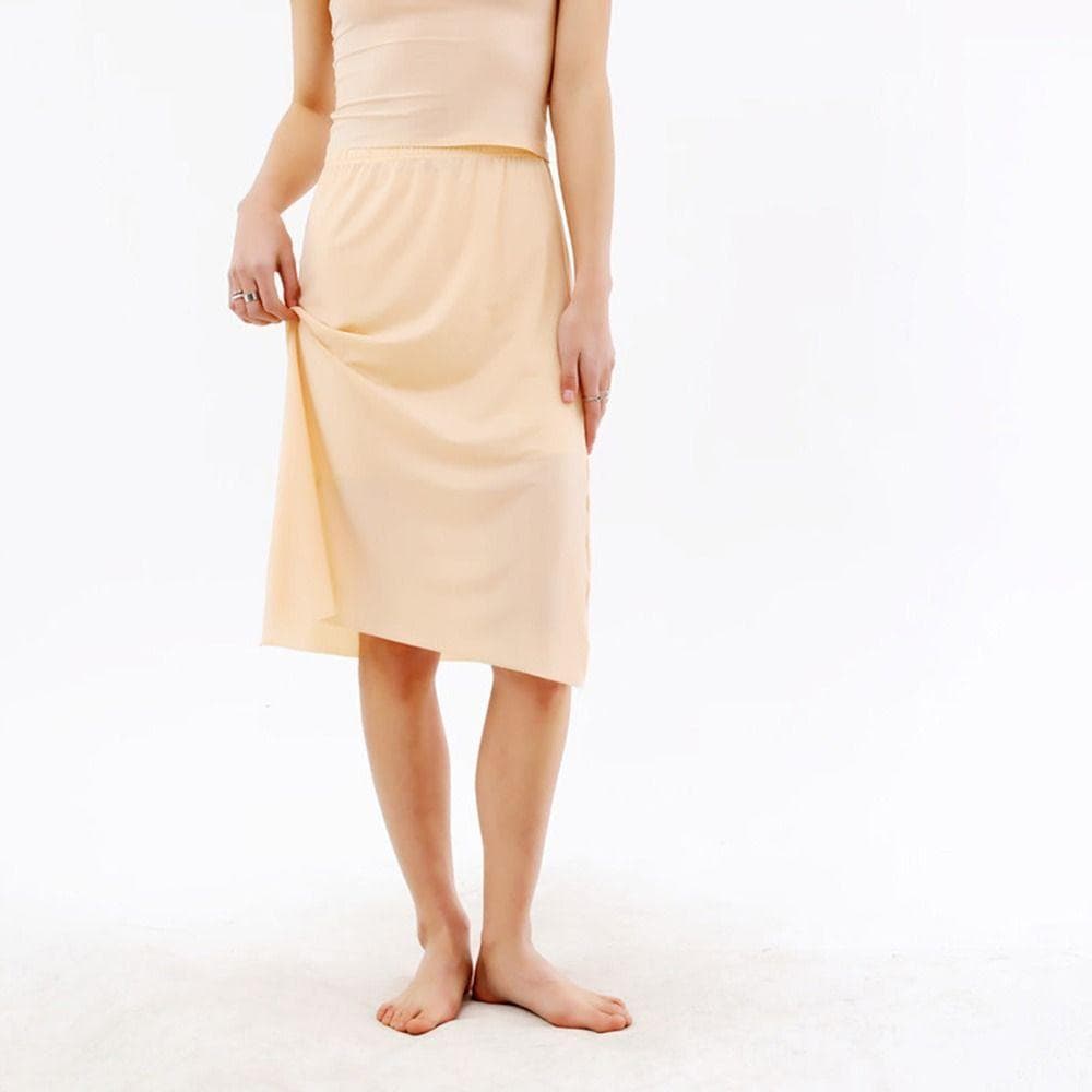 Feminino Longo Anágua Fina Dentro Levar Saia Para Mulher Elástico Cor Sólida Hanfu Forro De Seda Gelo Underskirt