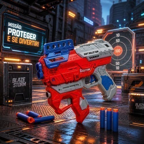Brinquedo Lançador De Dardos Soft 3 Em 1 Top Heroes Vermelha Brinquedo Seguro Macio Ideal Diversão Crianças