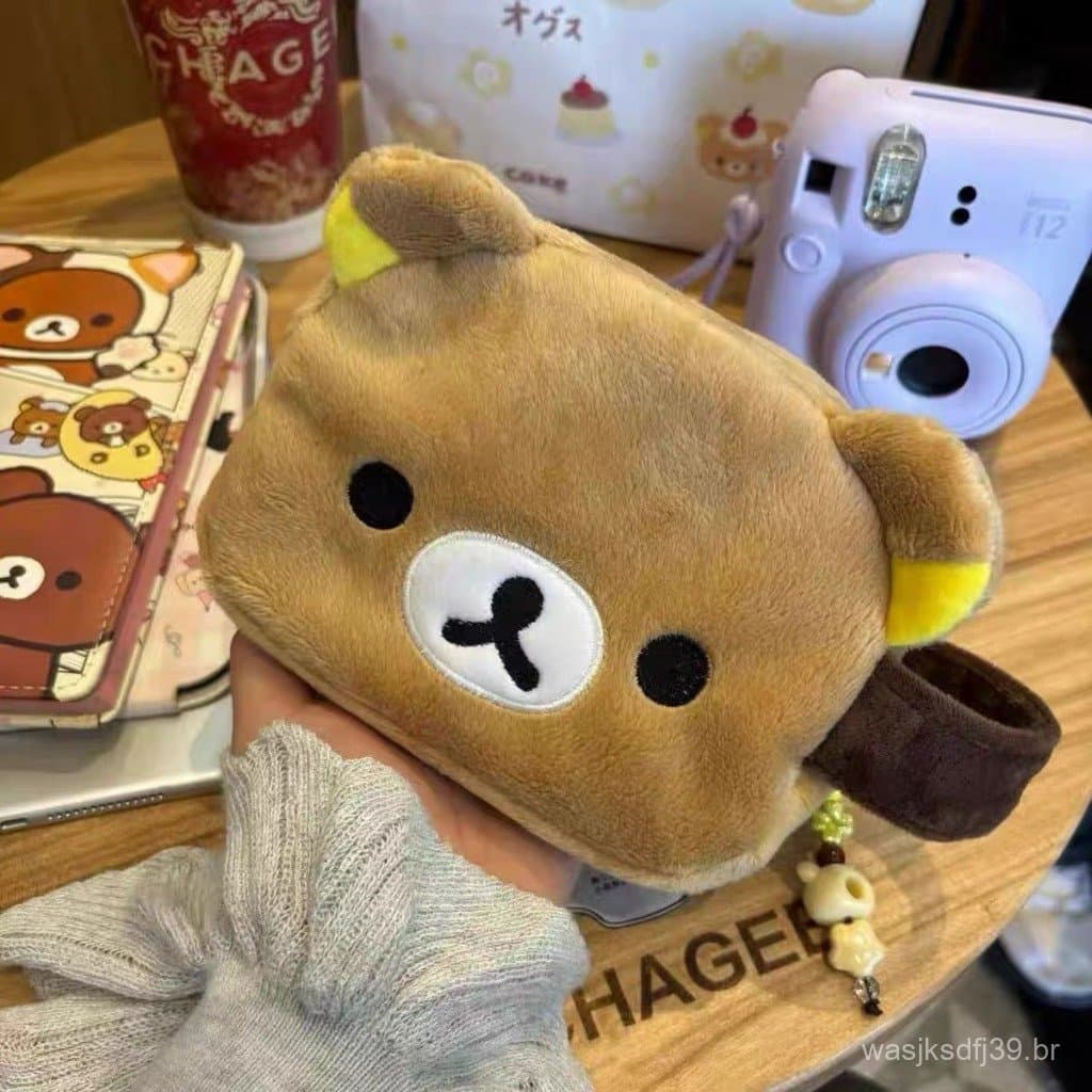 Bolsa de Armazenamento em Forma de Ursinho Fofo e Feliz, Porta-Moedas, Bolsa Portátil para Itens Diversos e Cosméticos p
