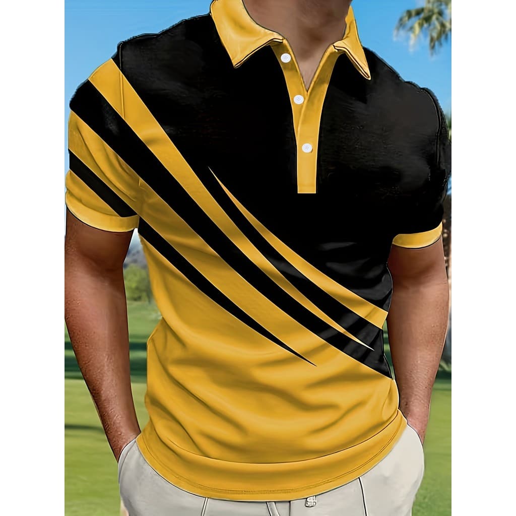 Camisa polo masculina de golfe Casual leve negócios camisa polo de manga curta