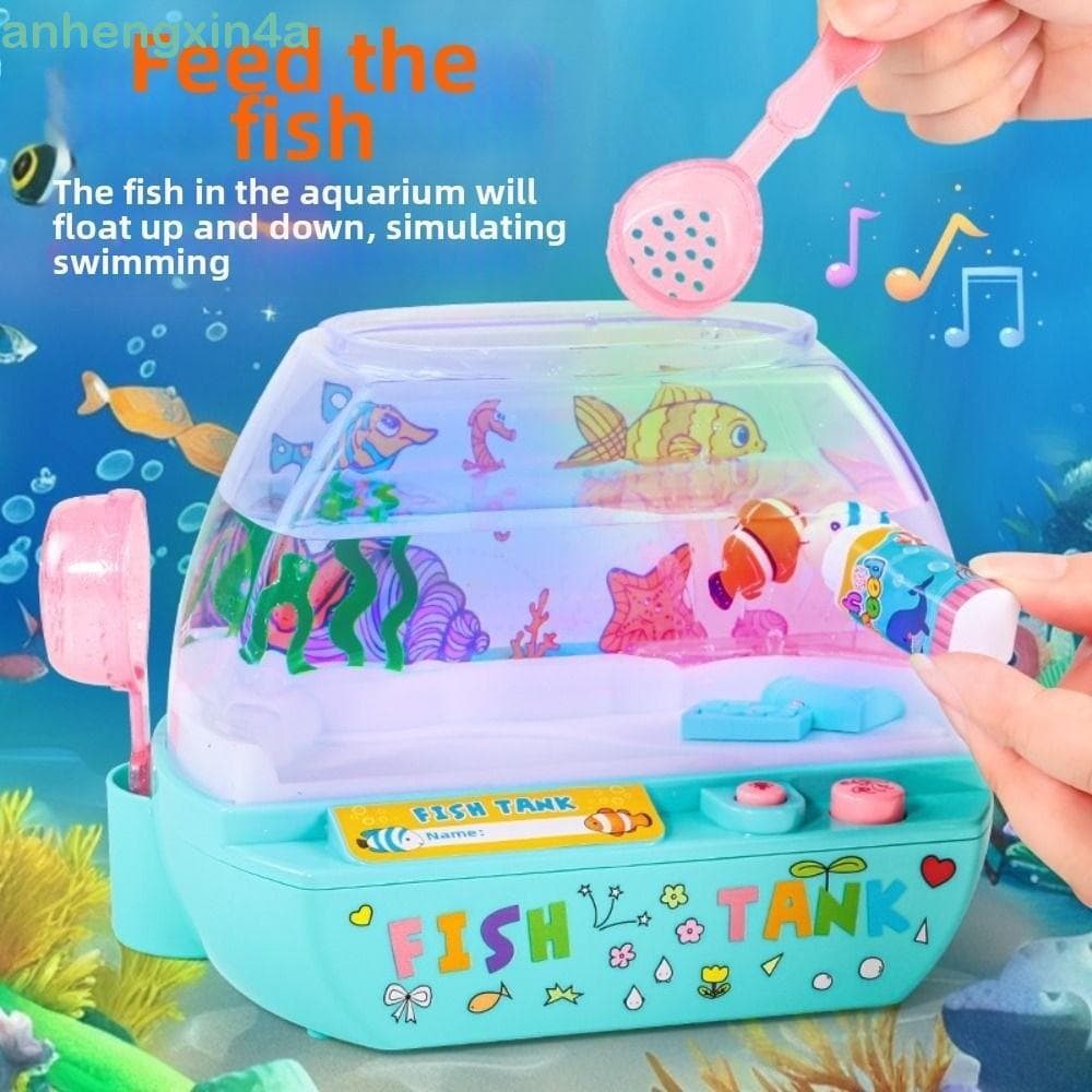 ANHENGXIN Mini Simulação De Aquário , Desenho Animado Com Música E Brinquedo Artificial Leve , Adorável