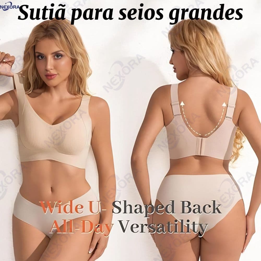 Sutiã Sem Costura Plus Size , Suporte Para Copo Completo , Busto Grande , Ajustável , Anti-Queda-NE