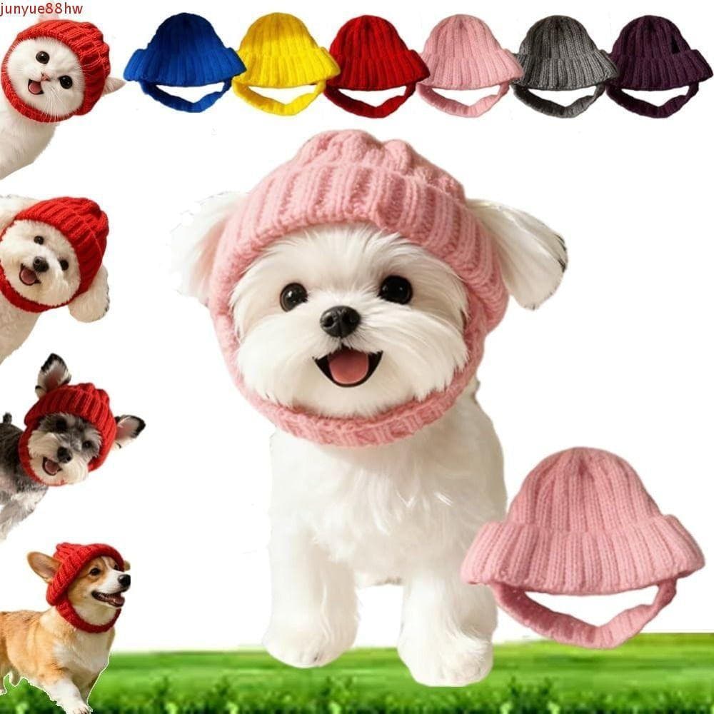 JUNYUE Gorro Quente Para Cachorro , Chapéu De Malha Macia E Aconchegante Com Design De Brincalhão Animais De Estimação ,