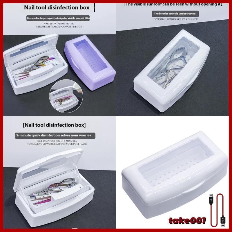 TAKE Portátil Ferramenta De Unhas Esterilizador Caixa Acessórios Do Prego Caso Limpeza Fácil De Usar Para Casa Ou Config