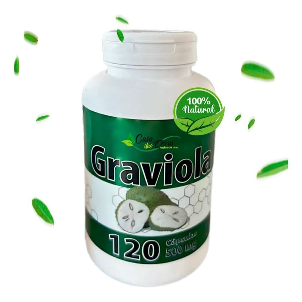 Graviola 500 mg - 120 Cápsulas - Suplemento Natural - Kit Com 1,2, e 3 Unidades Natuervas