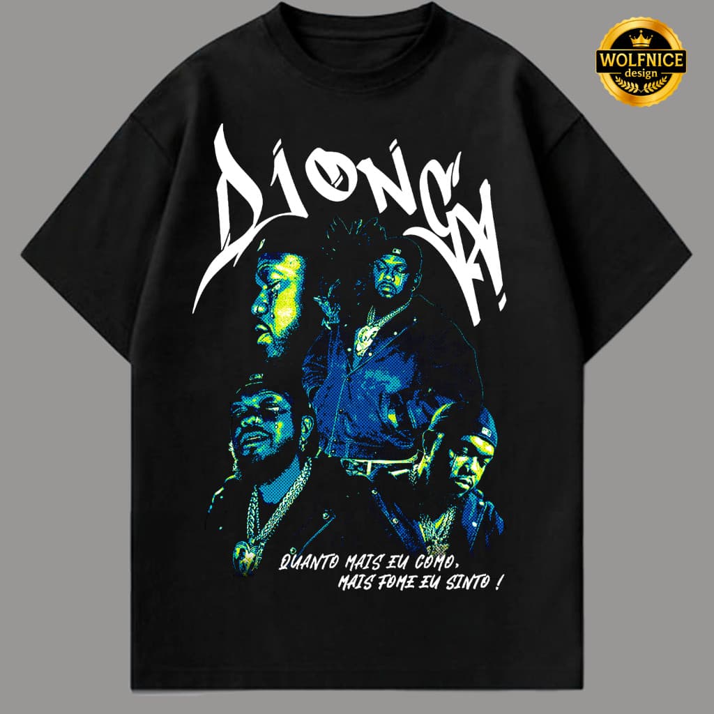 Camiseta Djonga Quanto Mais Eu Como Rap Nacional Trap Unissex 100% Algodão estampado