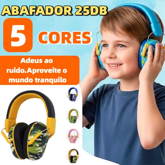 Abafador Autismo Infantil Fone Protetor de Som Ouvido 25DP Auricular Ruido Super Confortavel Tdah Tea Autista LEF1220