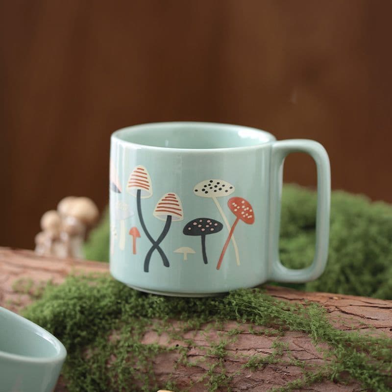 Após cogumelo história criativa caneca única copo de cerâmica doméstico água potável xícara de café presente