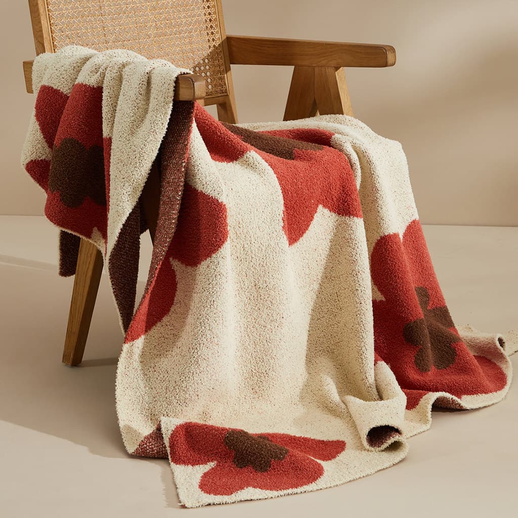 Estilo Designer girassol vermelho meia lã sofá cobertor cobertor escritório Nap cobertor xale cobertor de acampamento