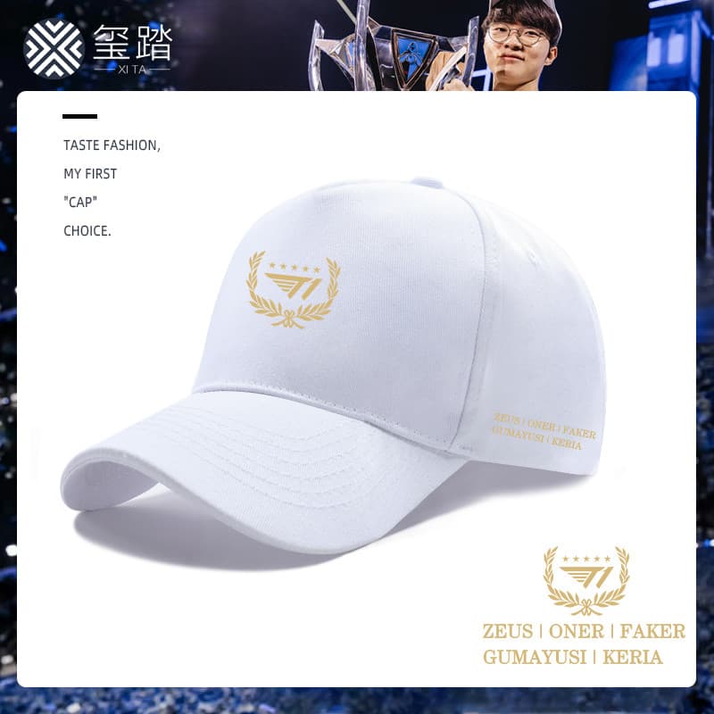Boné de beisebol comemorativo do campeonato da equipe T1 FAKER mesmo estilo cinco estrelas 2024 Boné do campeonato Leagu