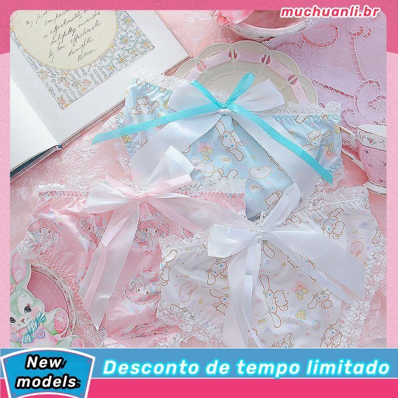 3 pacote japonês macio menina orelhas grandes canela cão menina gordura vezes rosa arco dos desenhos animados bonito Lol