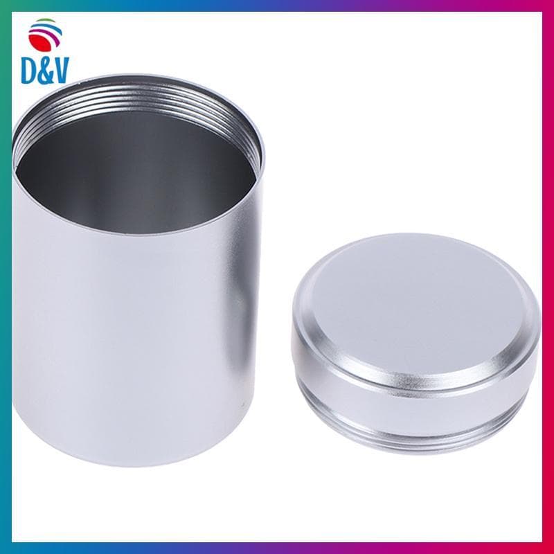 D & V 1x Recipiente Hermético Prateado À Prova De Alumínio Herb Sh Metal Selado Pode Jarra De Chá .