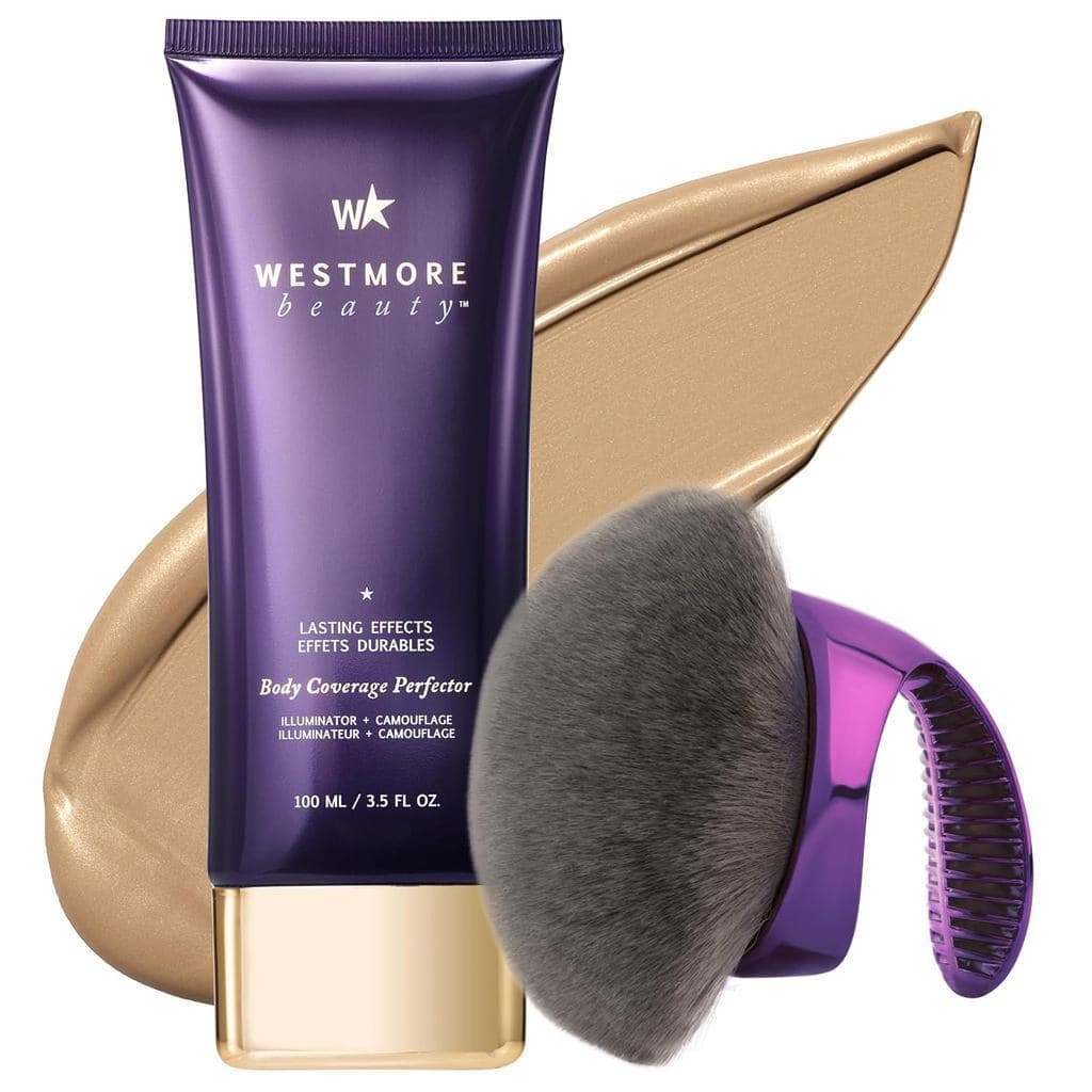 Corretivo Corporal e Pincel Westmore - Maquiagem para Pernas à Prova d'Água - 2N |     Blend&Blurbodybrush, produtos cos