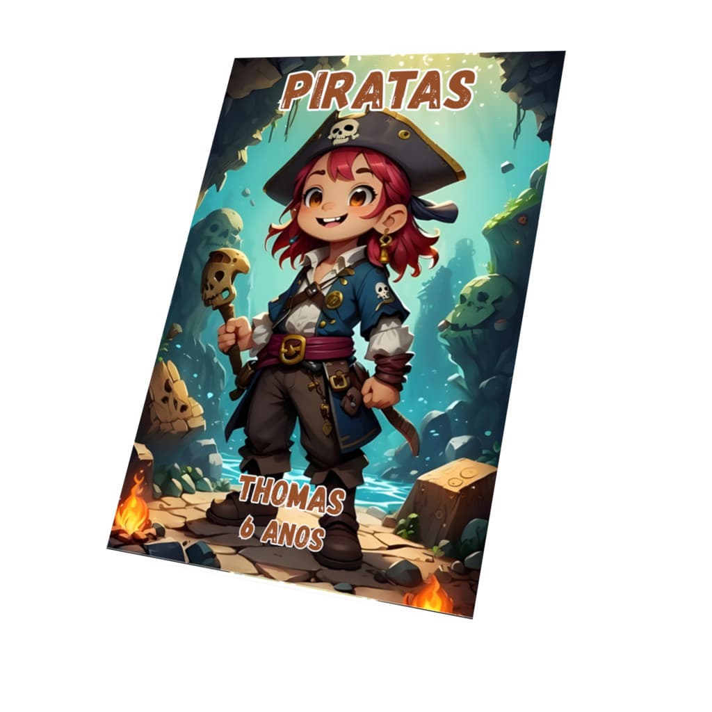 Kit Livrinhos para Colorir Piratas Lembrancinha Personalizada com Nome e Idade
