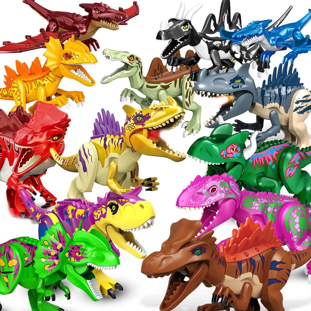 2026 Blocos De Construção De Dinossauro Jurássico Brinquedo Dragão Alado Preto Swift Raptors Blindado Tiranossauro Rex