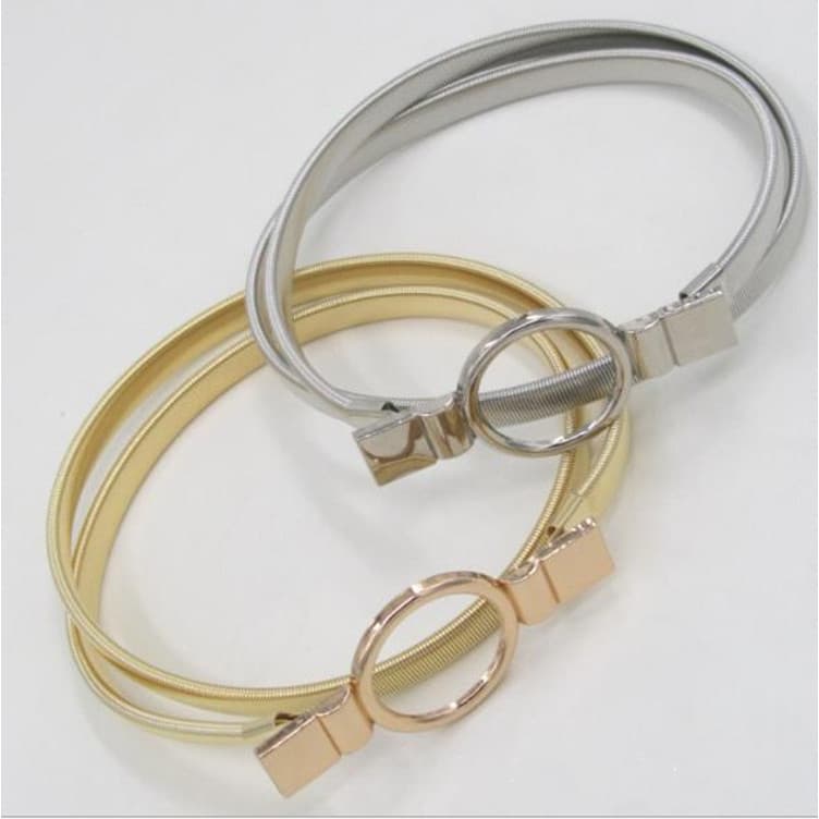 Corrente de cintura de Metal série primavera novo estilo círculo anel fivela ouro prata 1cm vedação de cintura elástica