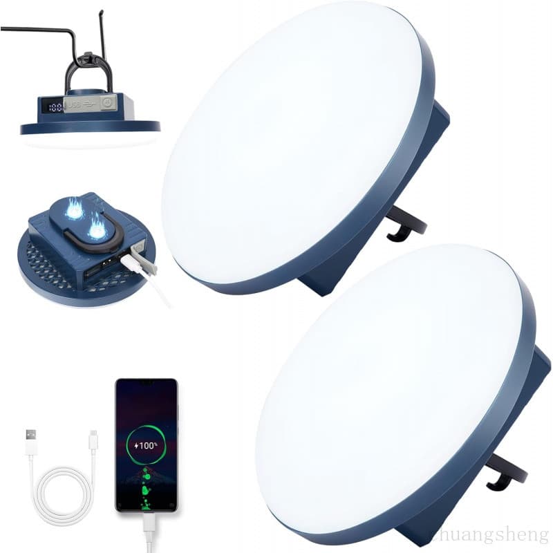 Lanterna de Camping 12000mAh, Pacote com 2, Luz de Tenda Recarregável 42W, Lanterna Portátil, Lanterna LED para Camping,