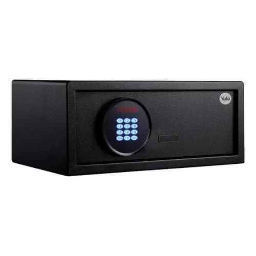Cofre Digital Eletrônico Motion Laptop Yale Notebook 20x48x35cm Preto Com Senha E Chave Em Aço Reforçado
