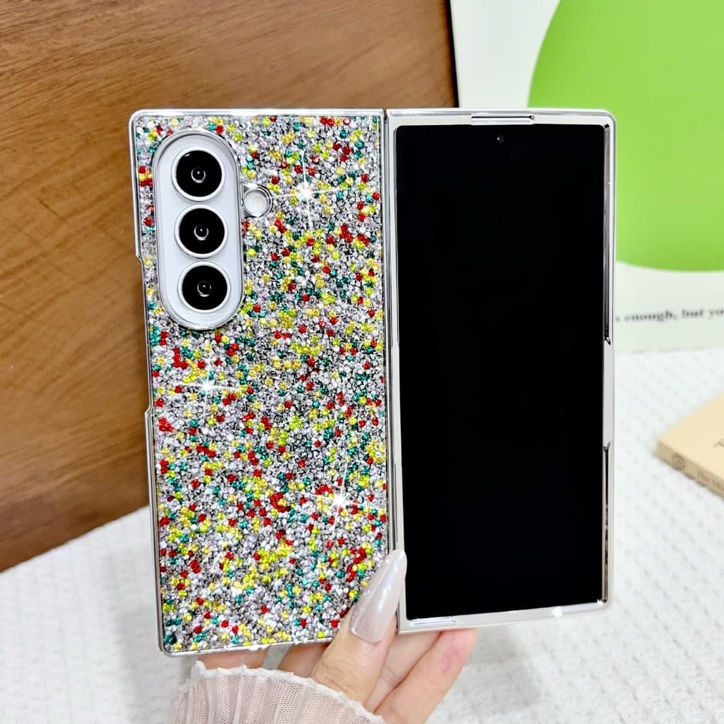 Meninas Colorido Glitter Bling Diamante Duro Caso De Telefone Para Samsung Galaxy Z Fold 8 Ultra ,/7/6/5