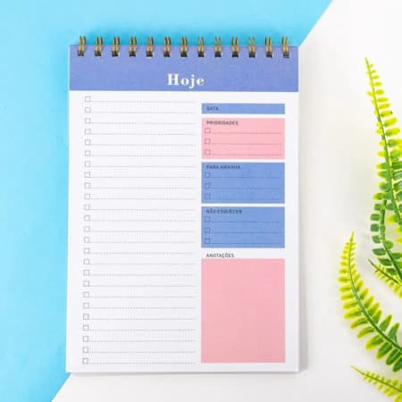 Planner Diaio Vertical Espiral com Checklist - 50 Folhas