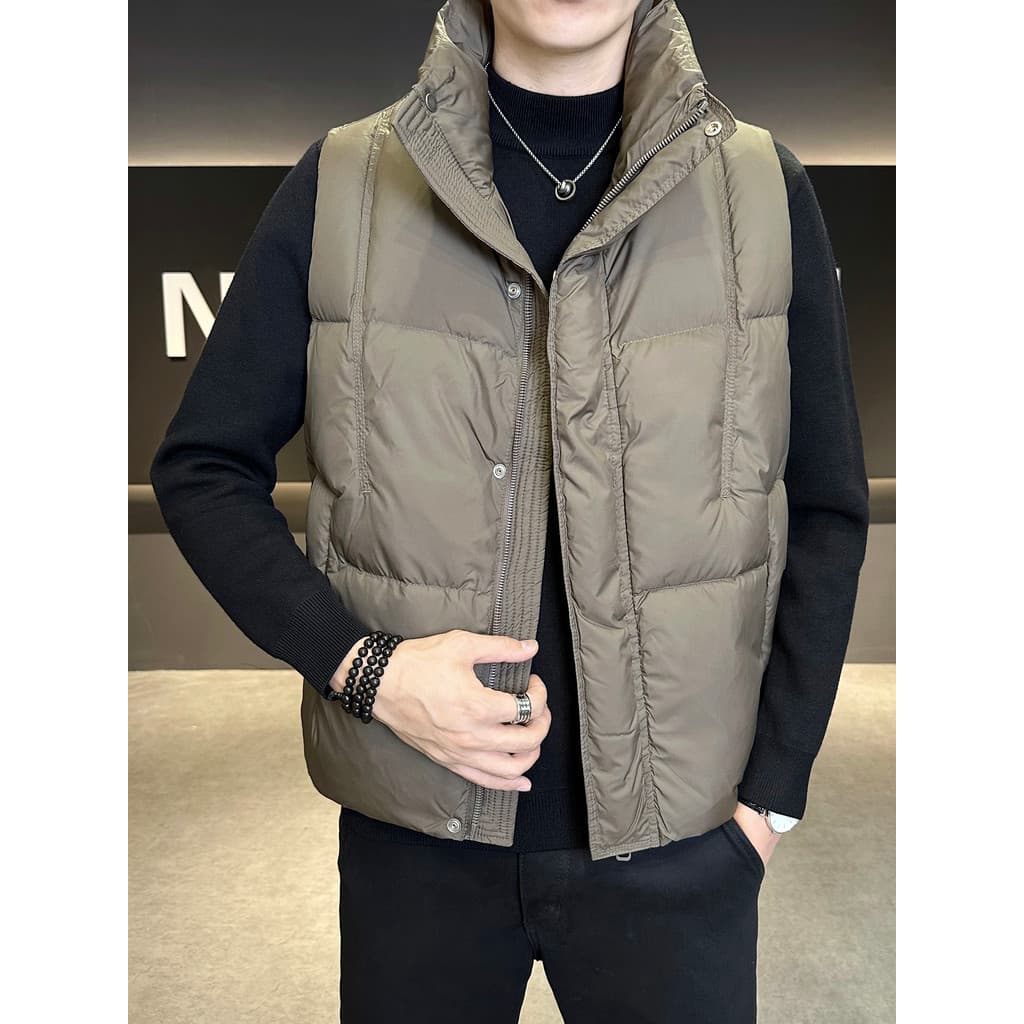 Gola masculina leve para baixo colete 2026 novo estilo primavera exterior Wear sem mangas colete jaqueta masculina