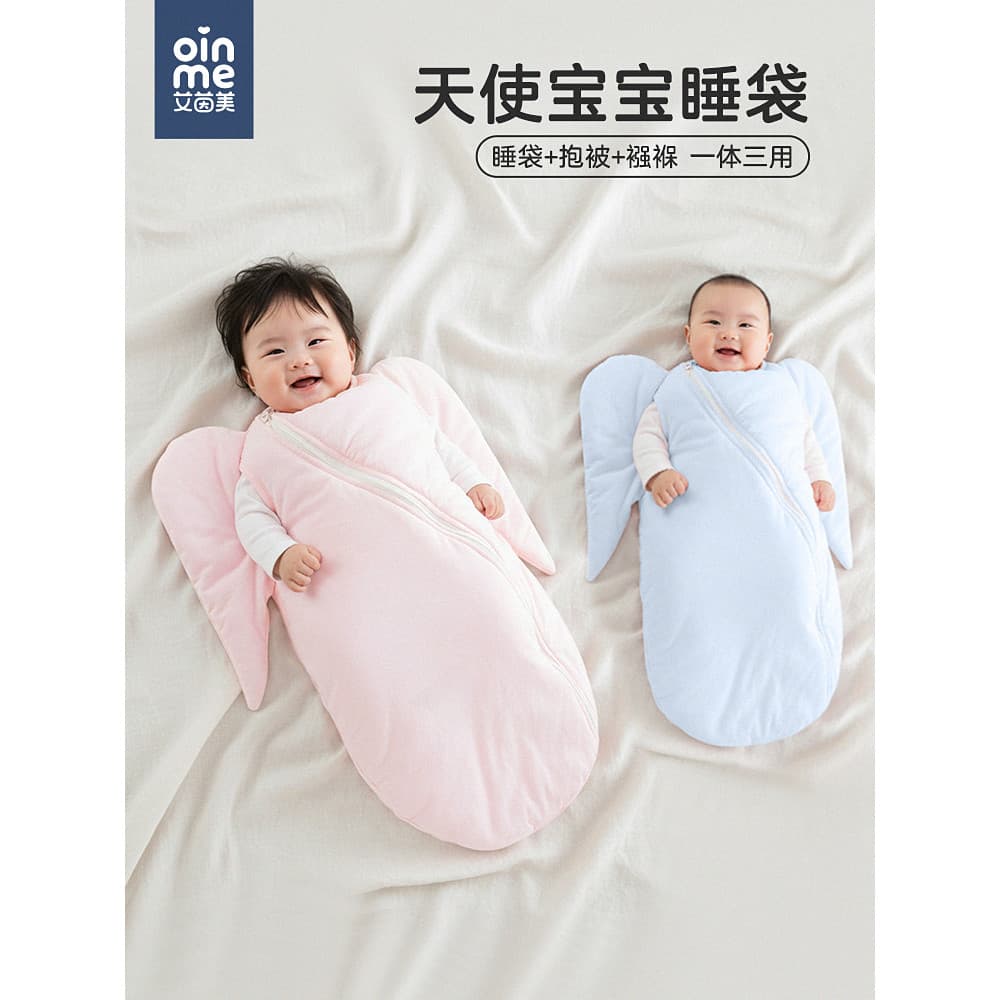 Bebê saco de dormir recém-nascido outono inverno colete puro algodão anti-choque Swaddle 0-3 meses abraço colcha bebê an