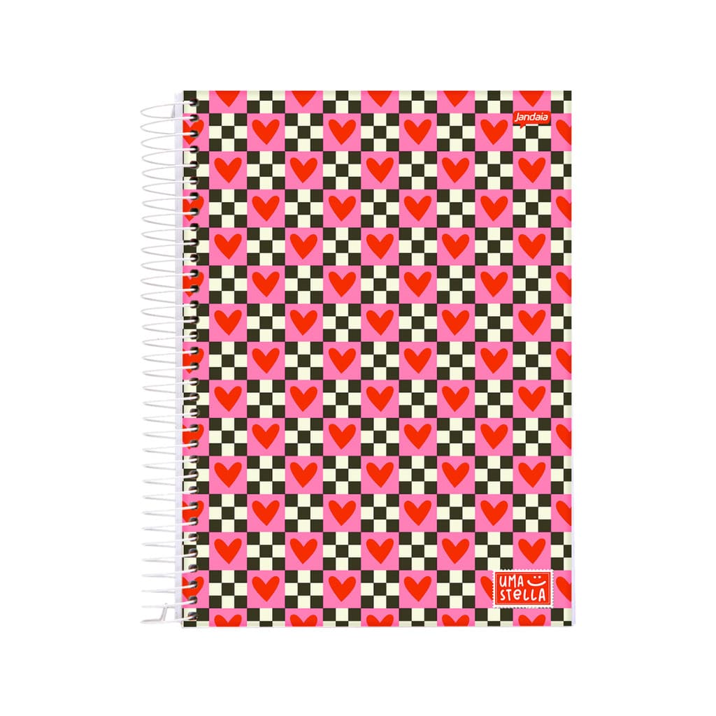 Caderno 20 Matéria Universitario  320 Folhas Stella - Jandaia Capa:Coração²