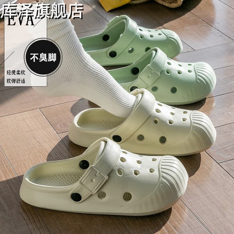 Shell Toe buraco sapatos femininos 2026 novo estilo verão exterior Wear EVA pisando na merda DIY cadarços sandálias de p
