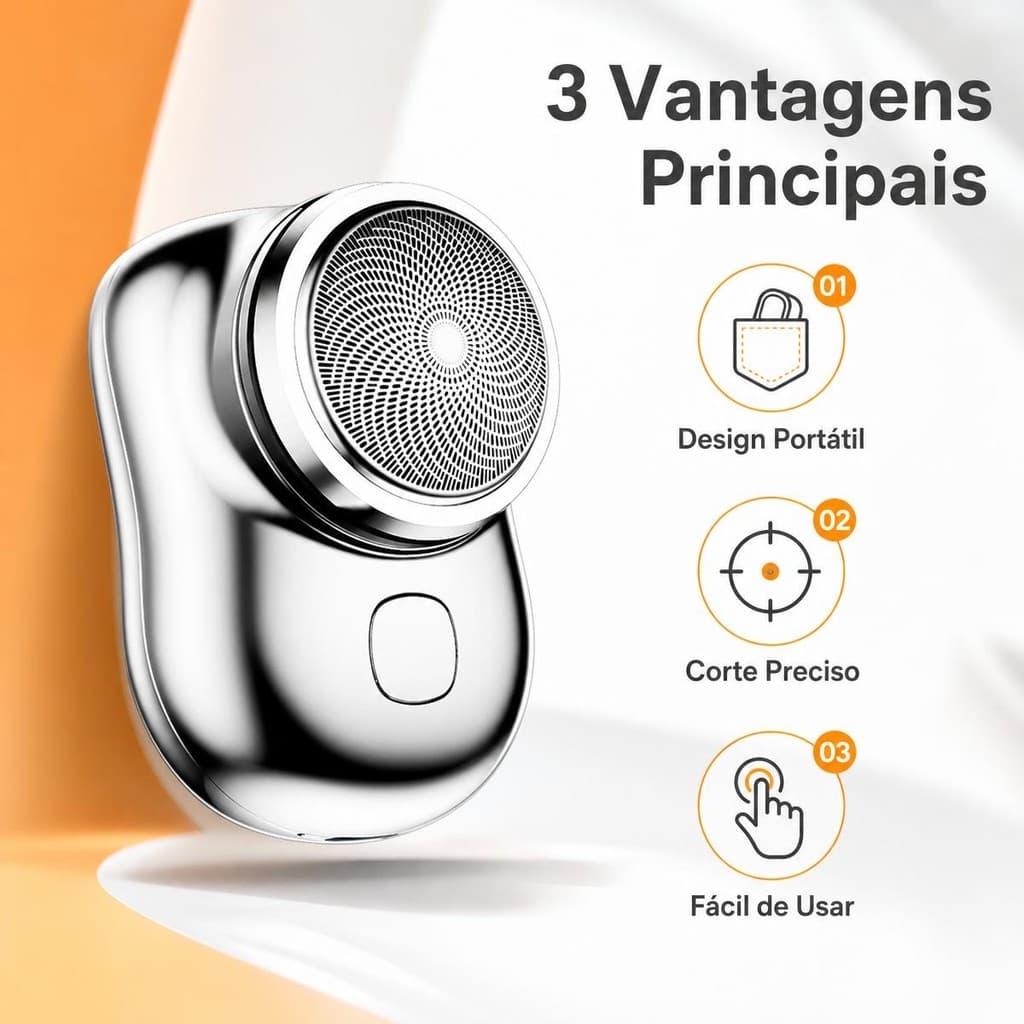 4 Conjuntos Mini Barbeador Elétrico Prata Portatil Bateria Duravel Barba Conveniente Ideal Viagem Liberdade Completa