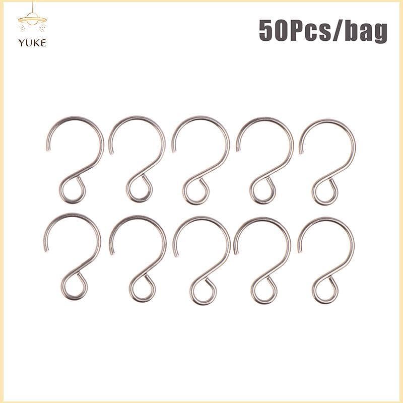 YUKE 50 Pçs S Gancho De Cristal Anel Conector Prata Grânulo & Lustre Conectores Acessórios Pendurado Pandent BR