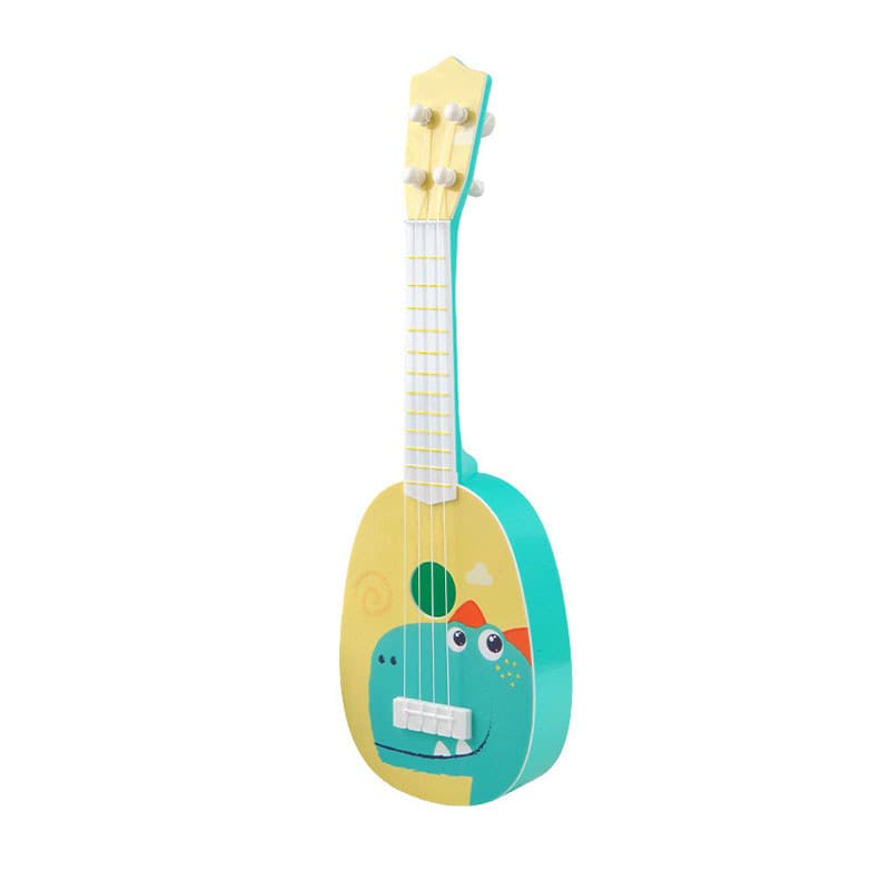 Pinkdayone-BR Crianças Ukulele Brinquedo Plástico Mini 4 Cordas Instrumentos Educacionais Iniciais Presente Musical 35cm
