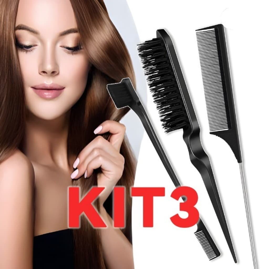 Kit 3 Pentes para Finalização de Penteados Baby Hair