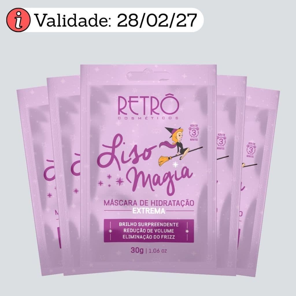 Kit Máscara Liso Magia Sachê 30g - Retrô Cosméticos