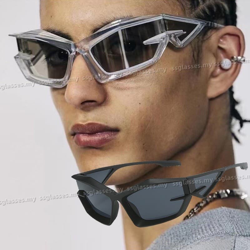 Novos Óculos de Sol Femininos de Moda Futurista, Estilo Vintage, Marca Punk Hip Hop com Lentes Espelhadas