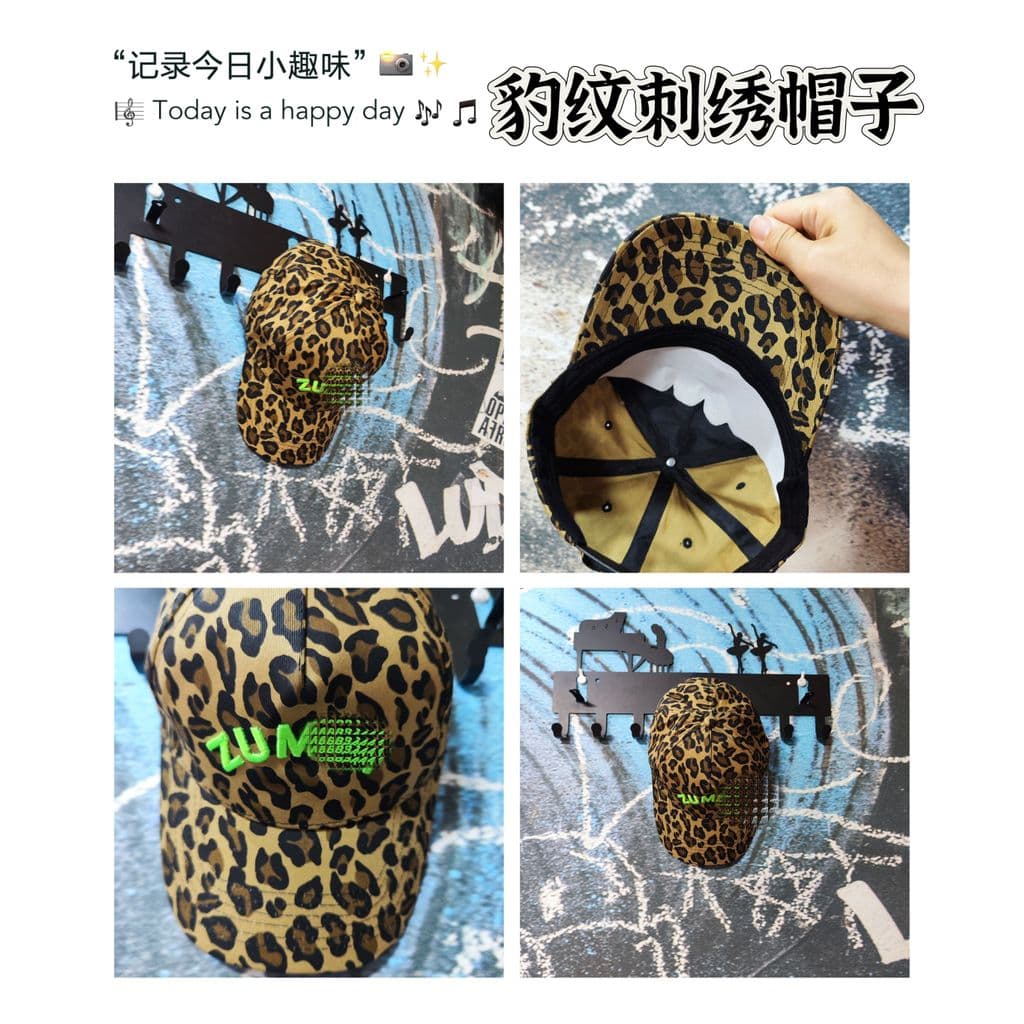 ZW dança americana Street Wear chapéu esportivo masculino leopardo impressão chapéu preto boné chapéu guarda-sol chapéu