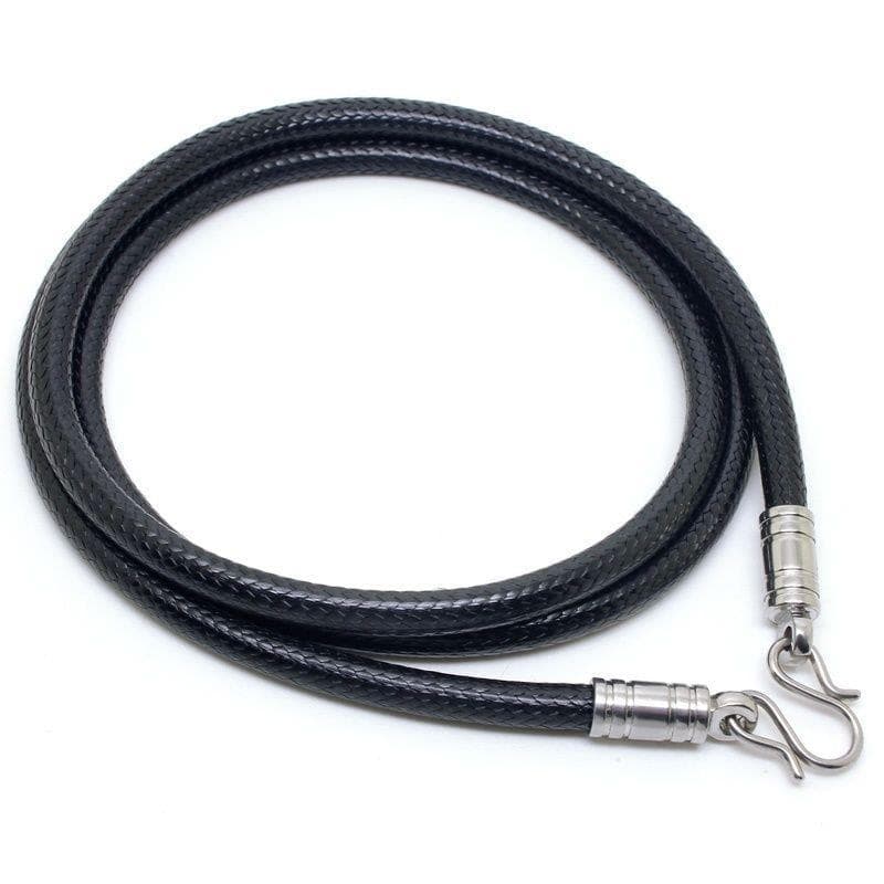 Corda de couro de cera tailândia amuleto corrente colar corda pingente cordão especial pendurado corrente preto grosso c