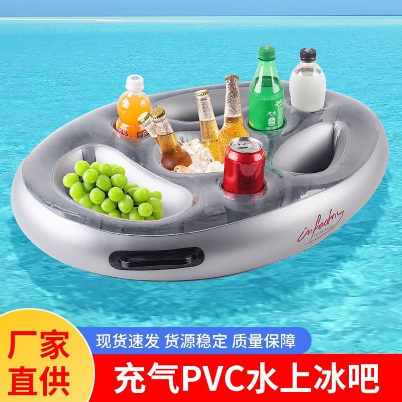 Balde de gelo inflável paraíso de água, balde de gelo para festa na piscina, bandeja de comida para bebidas porosas, sup
