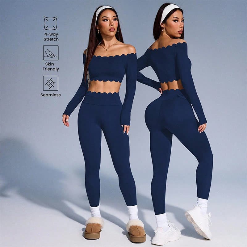 Roupa de yoga justa, conjunto de fitness esportivo para Pilates, respirável e de secagem rápida.
