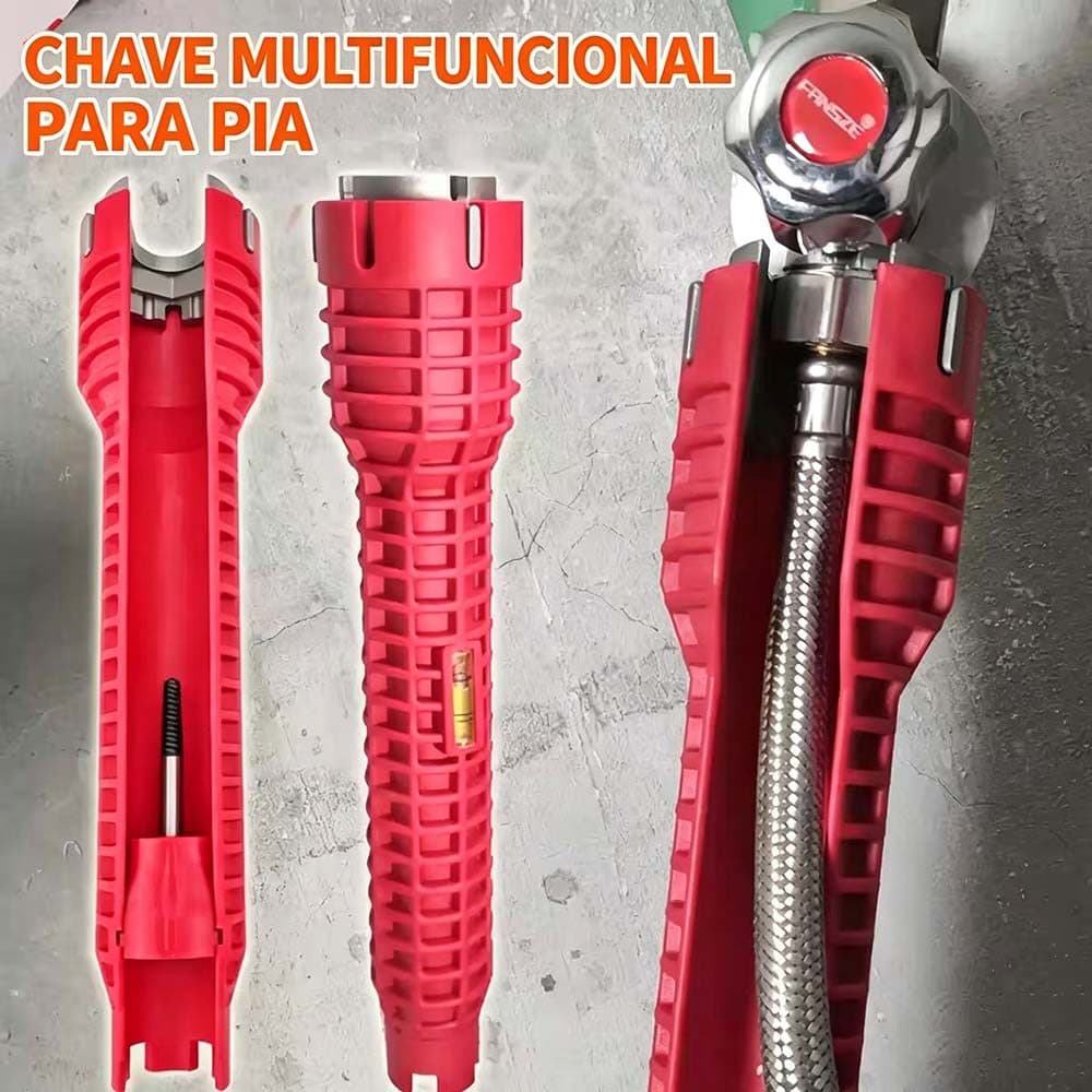 Chave Grifo Instalador Hidráulico 8 em 1 Cano Pia Torneira Filtro Encanamento Chave Inglesa Ferramenta Reparos Multiuso