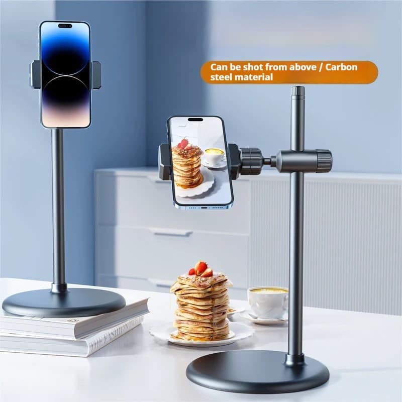 Suporte para fotografia ao vivo para celular, suporte de elevação para mesa, natureza morta, disco de Metal, suporte sus