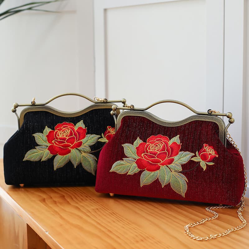 Bolsa feminina bordada estilo chinês bolsa cheongsam bolsa feminina transfronteiriça bolsa transversal bolsa de mão bord