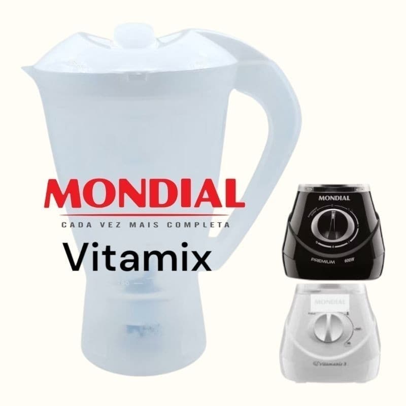 Copo Liquidificador Mondial Vitamix L43 L30 Premium Maxis Tampa Branca Compatível Alta Qualidade Envio Rápido