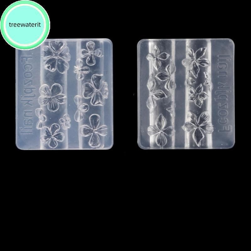 treewaterit 2 Peças De Flores Em Relevo , Molde Para Escultura Unhas De Silicone Transparente 3D , Pétalas , Fabricação