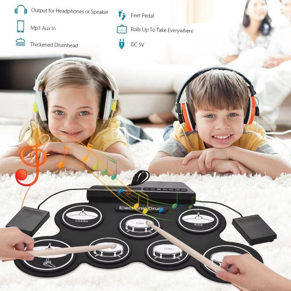Conjunto De Bateria Eletrônica De 1 Caixa , USB Com Padrão De Efeito Sonoro , Tambor Eletrônico Portátil , Prática Manua