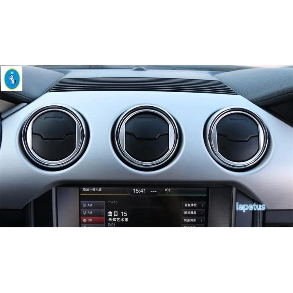 Lapetus Controle Central Saída De Ventilação De Ar Decoração Quadro Capa Guarnição 3 Cores Apto Para Ford Mustang 2015 2