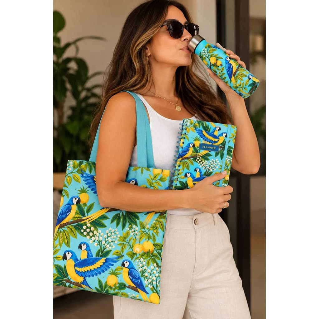 Agenda Planner + Eco Bag + Garrafa Aluminio 600ml Kit Verao