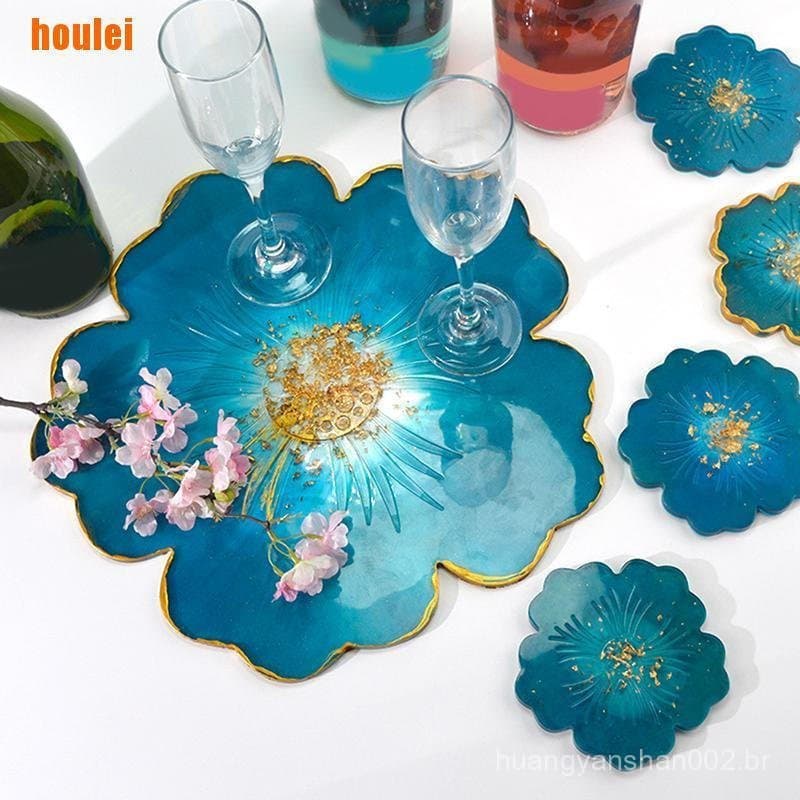 【 houlei 】 Sakura Molde De Silicone Para Copos De Chá Moldes De Resina Epóxi