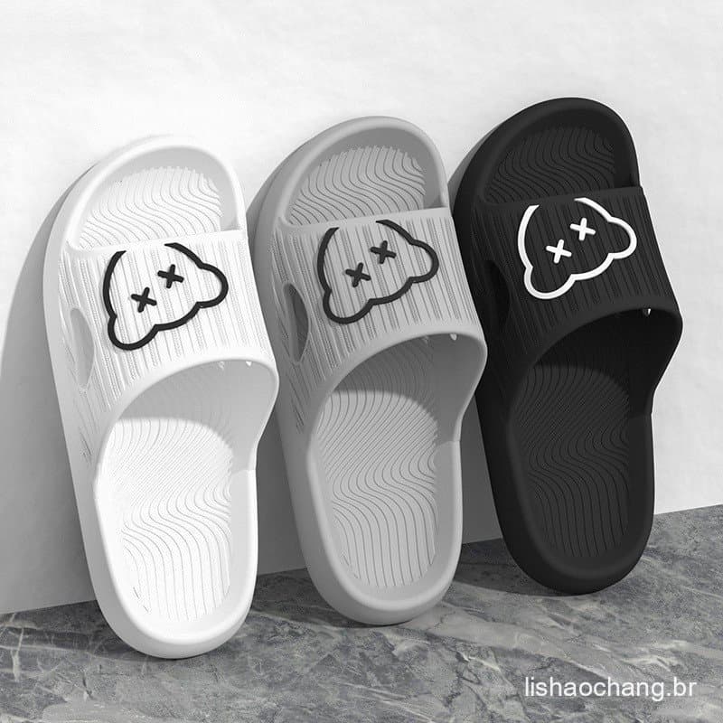 Chinelos de Interior Eva Antiderrapantes com Sola Leve e Macia para Homens e Mulheres, Estilo Igual para Banheiro 01247
